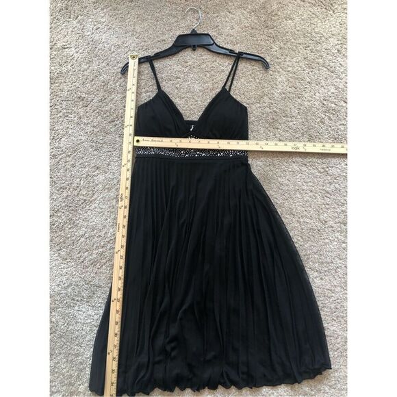 Taboo Women’s Black Elegant Rhinestone Waist Spaghetti Strap Dress Size M - Picture 5 of 5